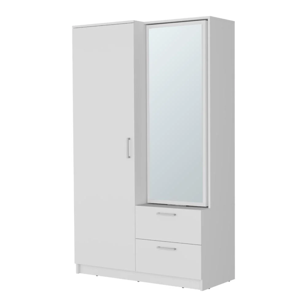 Closet Sevil, Blanco, Con Espejo y Zapatero Incluido ZF Virtual Muebles ZF