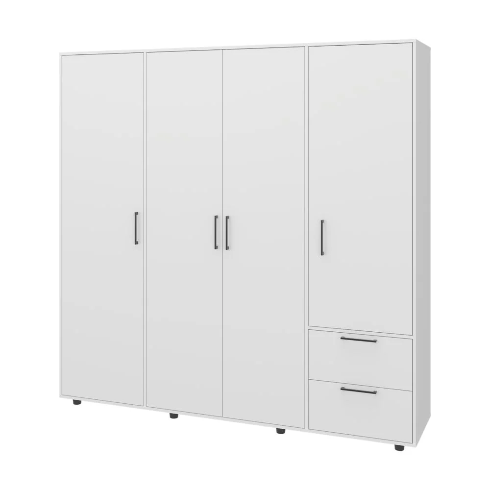 Closet Vanez, Kronos Blanco, Con cuatro puertas abatibles y dos cajones para guardar ropa ZF Virtual Muebles ZF