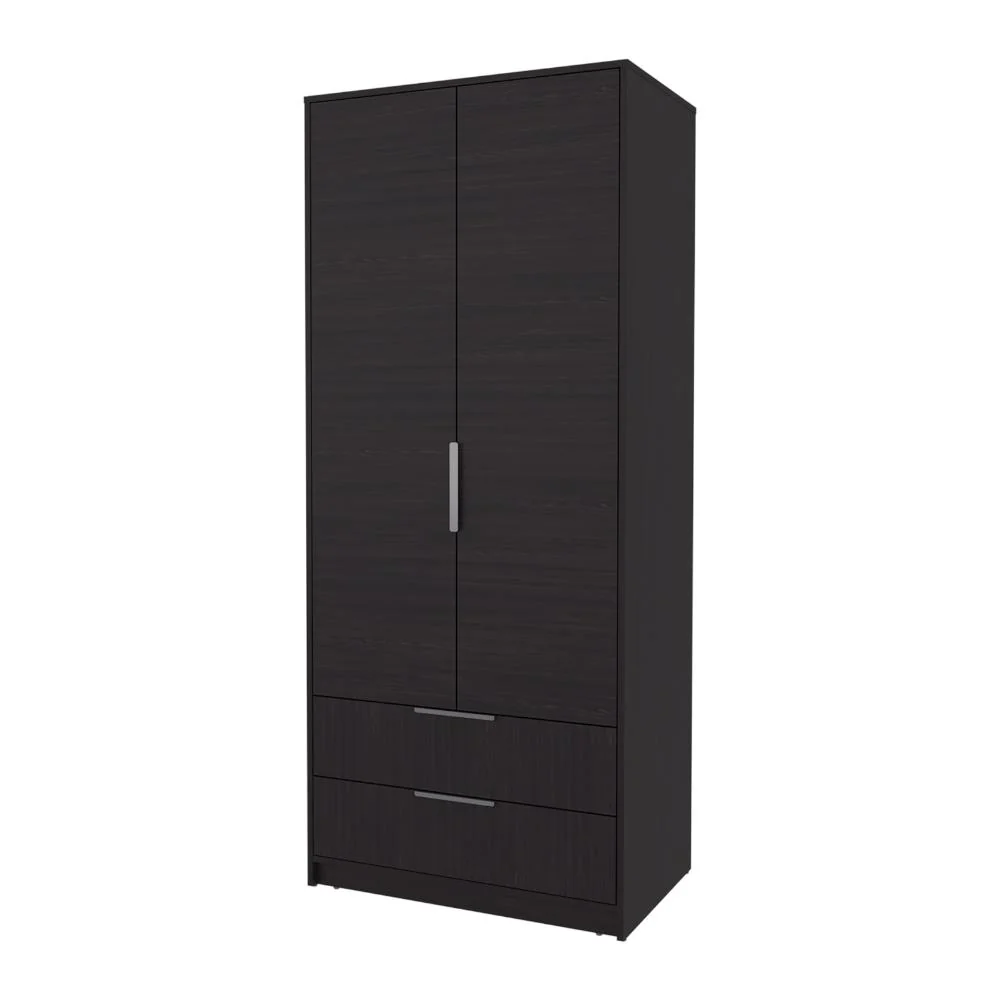 Closet Wend, Wengue, Con Dos Cajones y dos Puertas Batientes ZF Virtual Muebles ZF