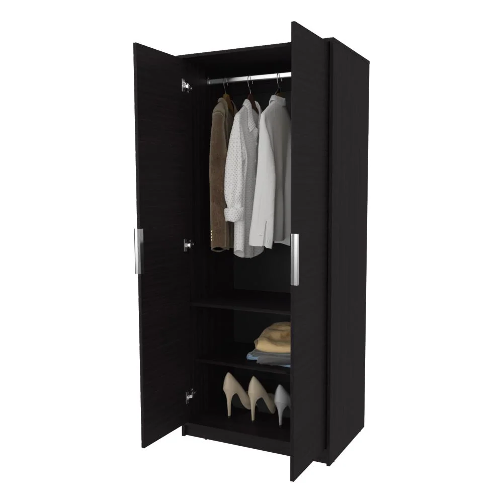 Closet Wend II, Wengue, con Dos Puertas Abatibles y Dos Entrepaños ZF Virtual Muebles ZF