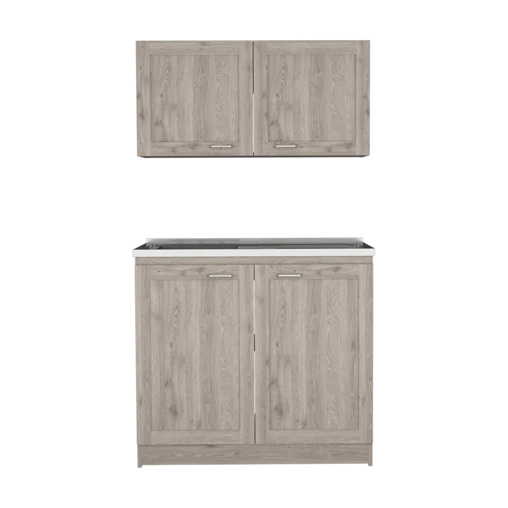 Cocina Integral Toronto, Humo, Incluye Mesón Izquierdo ZF Virtual Muebles ZF