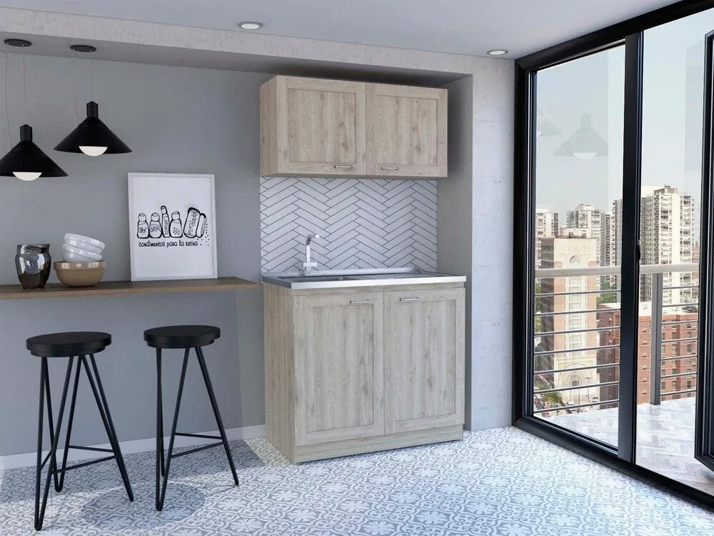 Cocina Integral Toronto, Humo, Incluye Mesón Izquierdo ZF Virtual Muebles ZF