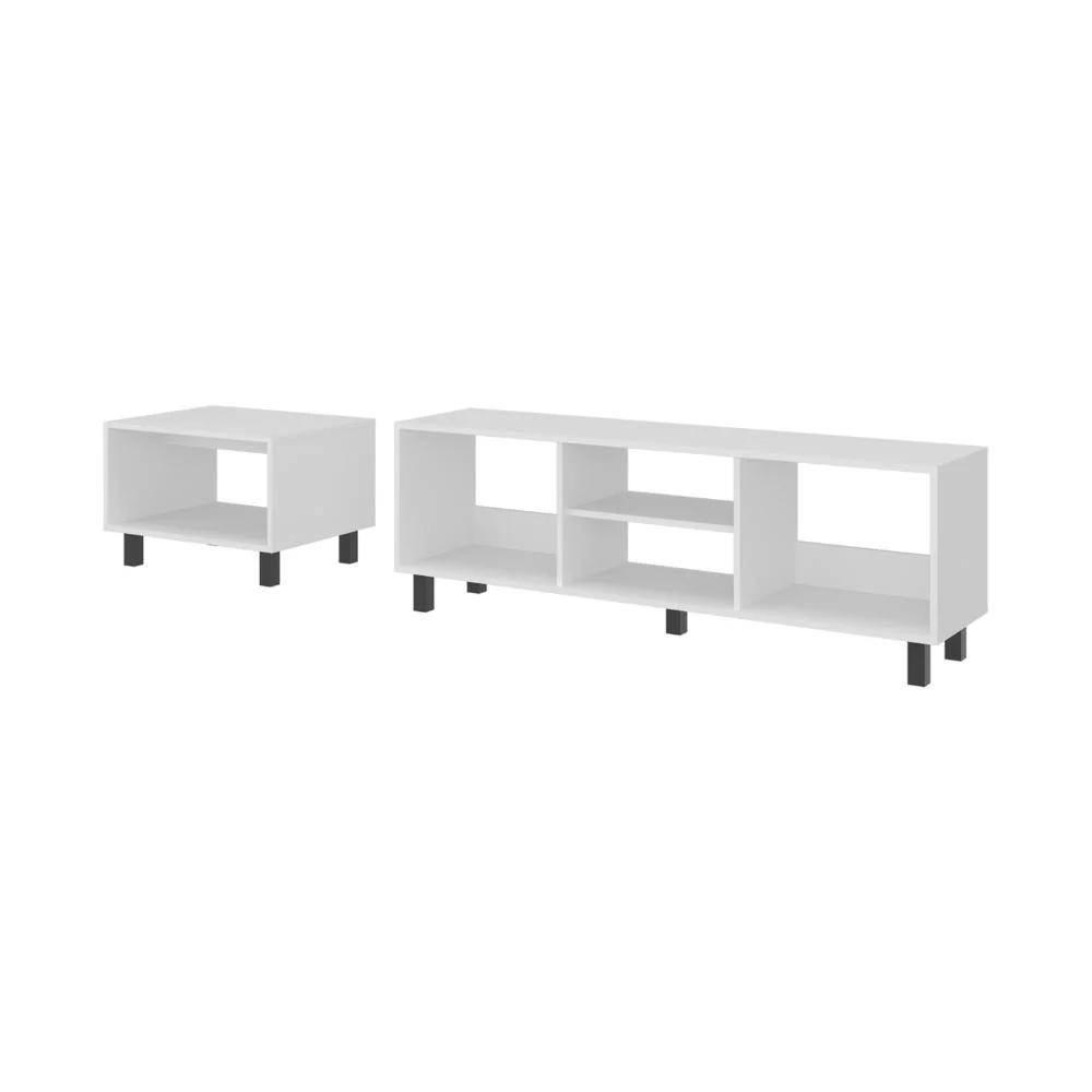 Combo Para Sala Pity, Kronos Blanco, Incluye Mesa para TV 65" y Mesa de Centro ZF Virtual Muebles ZF