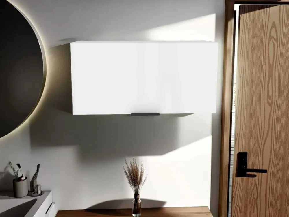 Gabinete de Baño Elsah, Kronos Blanco, con espacio para colocar objetos ZF Virtual Muebles ZF