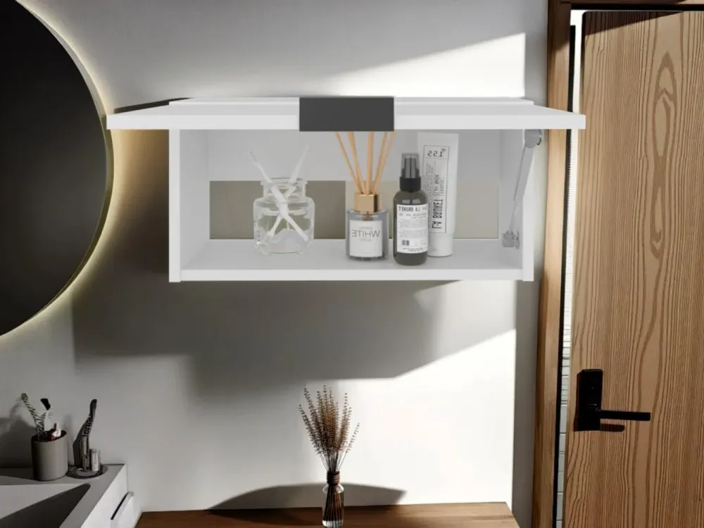 Gabinete de Baño Elsah, Kronos Blanco, con espacio para colocar objetos ZF Virtual Muebles ZF