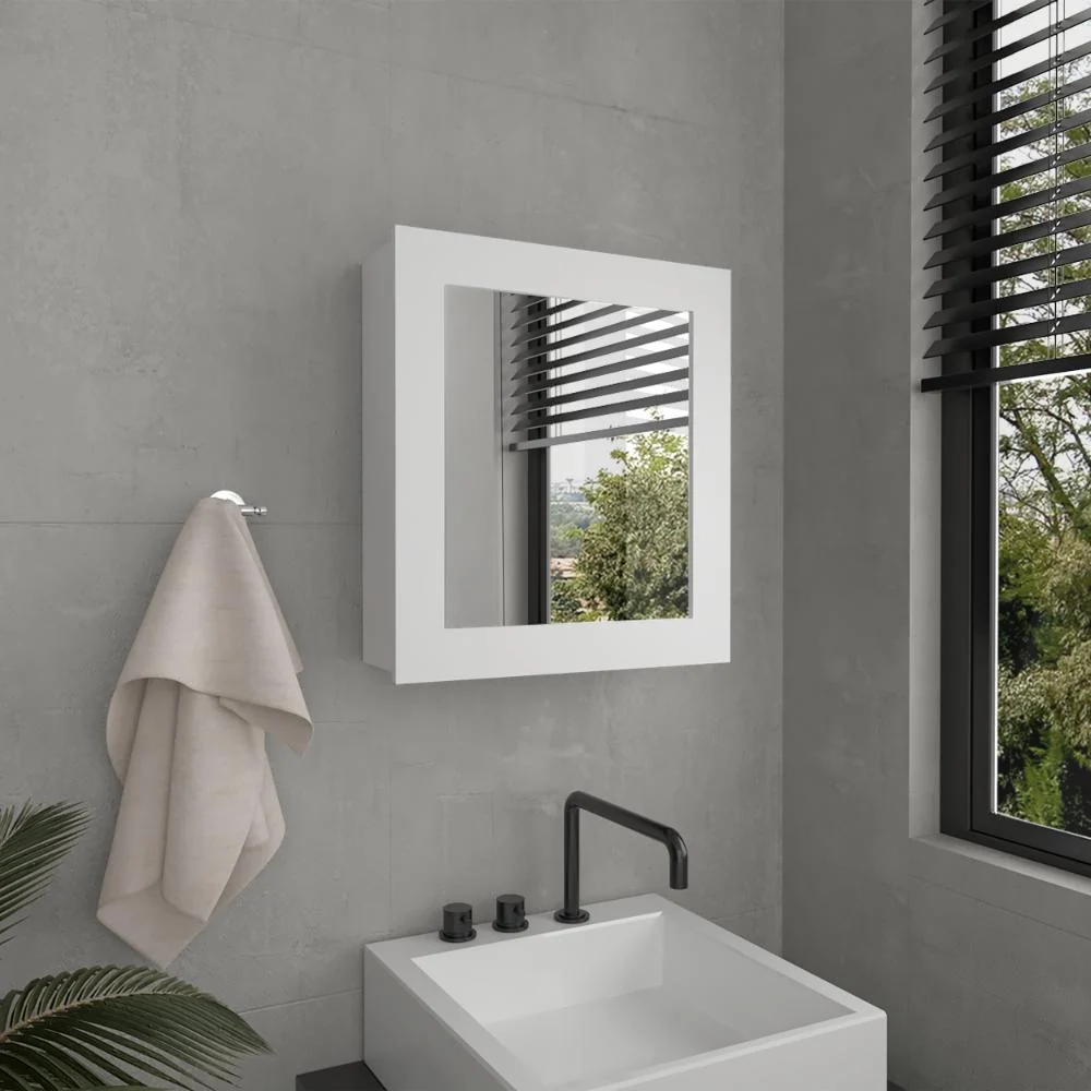 Gabinete de Baño Heston, Blanco Duqueza, con Espejo y Dos Entrepaños ZF Virtual Muebles ZF
