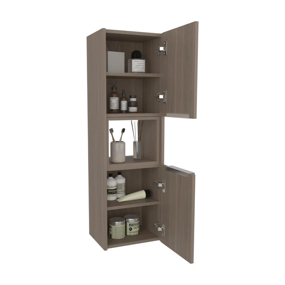 Gabinete de Baño Kairoz, Bardolino, Con dos puertas abatibles y cinco entrepaños ZF Virtual Muebles ZF