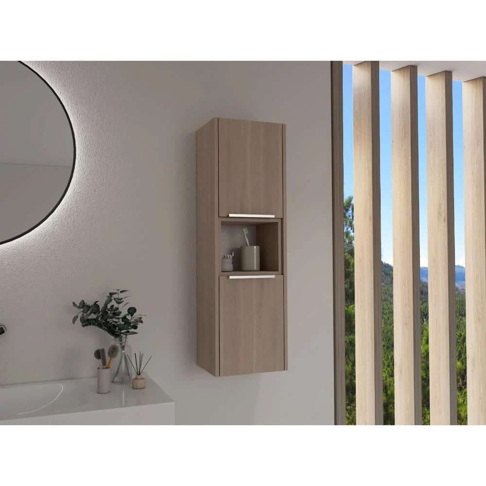 Gabinete de Baño Kairoz, Bardolino, Con dos puertas abatibles y cinco entrepaños ZF Virtual Muebles ZF