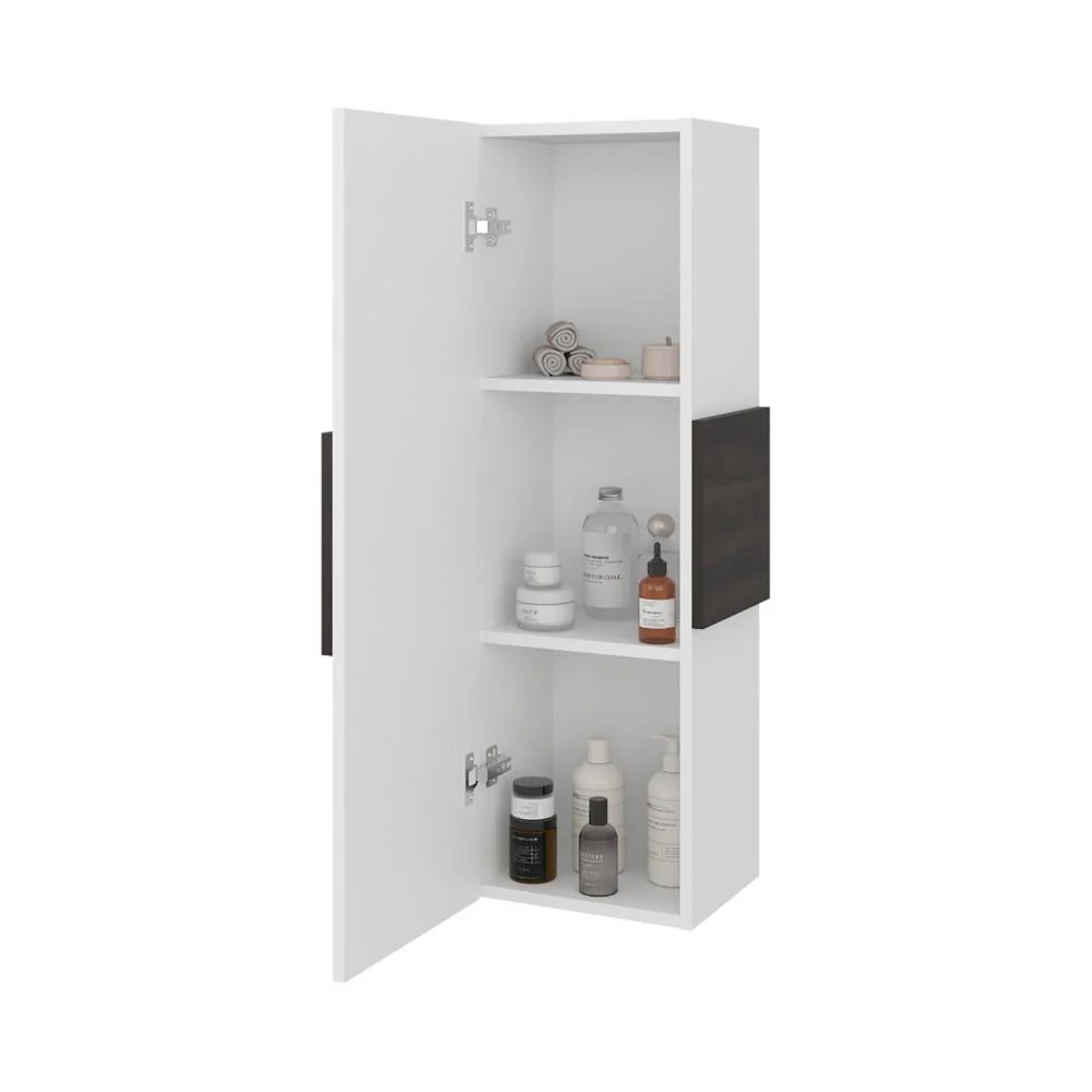 Gabinete de Baño Picasso, Kronos Blanco y Kronos Nogal, con Espacio Para Guardar Objetos de Aseo ZF Virtual Muebles ZF
