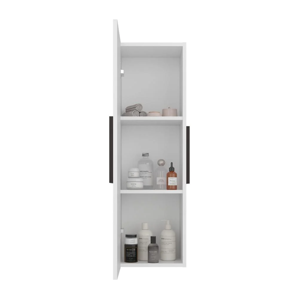 Gabinete de Baño Picasso, Kronos Blanco y Kronos Nogal, con Espacio Para Guardar Objetos de Aseo ZF Virtual Muebles ZF