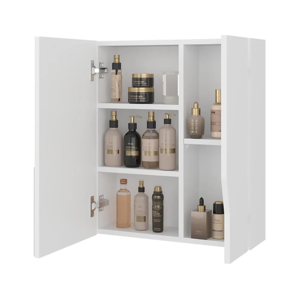 Gabinete de Baño Tuina, Blanco, Con espejo y con espacio para guardar objetos de aseo personales ZF Virtual Muebles ZF