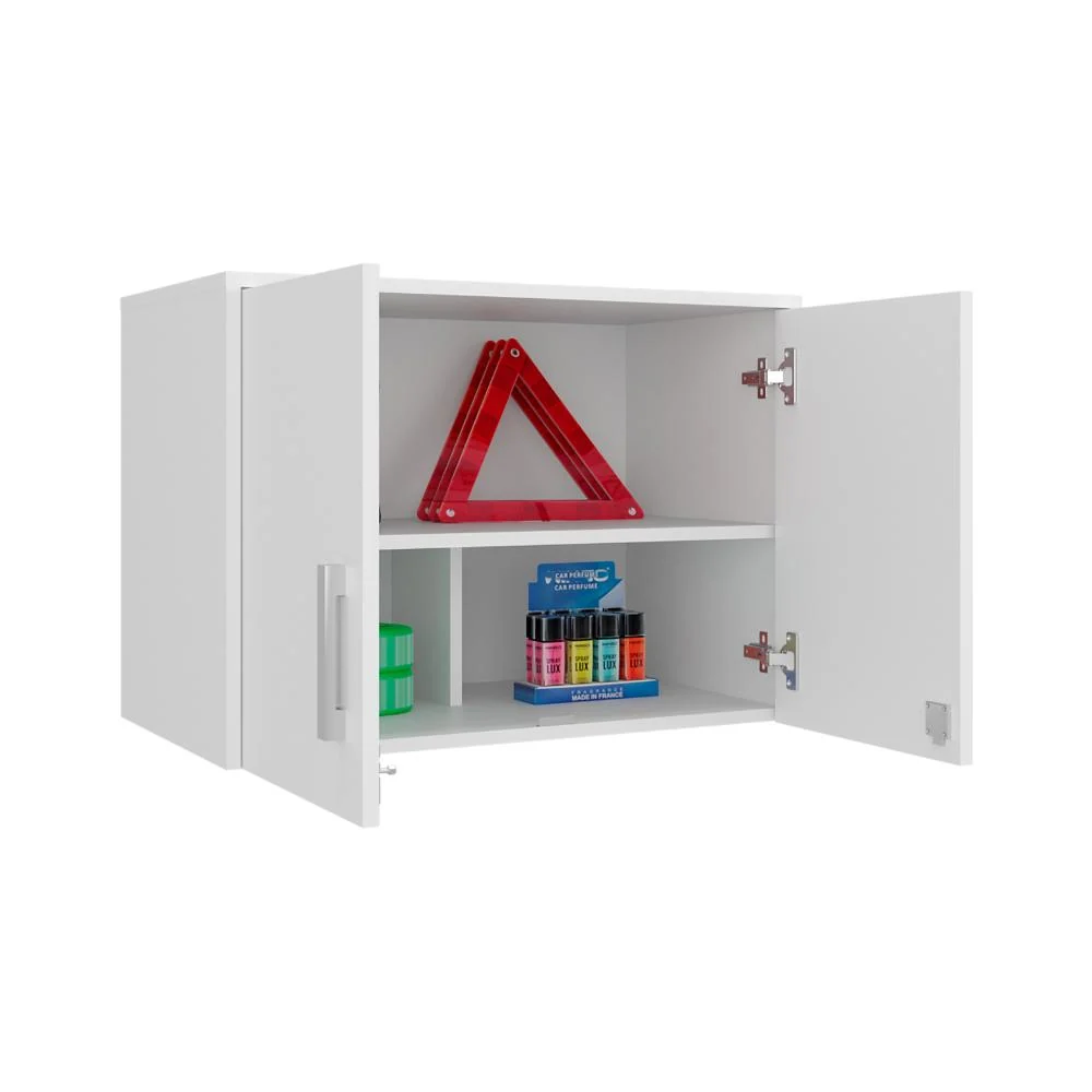 Gabinete Superior Multiusos, Kronos Blanco, Con dos puerta batientes ZF Virtual Muebles ZF
