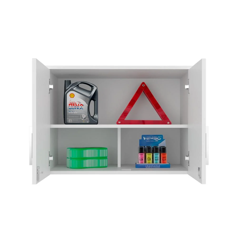 Gabinete Superior Multiusos, Kronos Blanco, Con dos puerta batientes ZF Virtual Muebles ZF