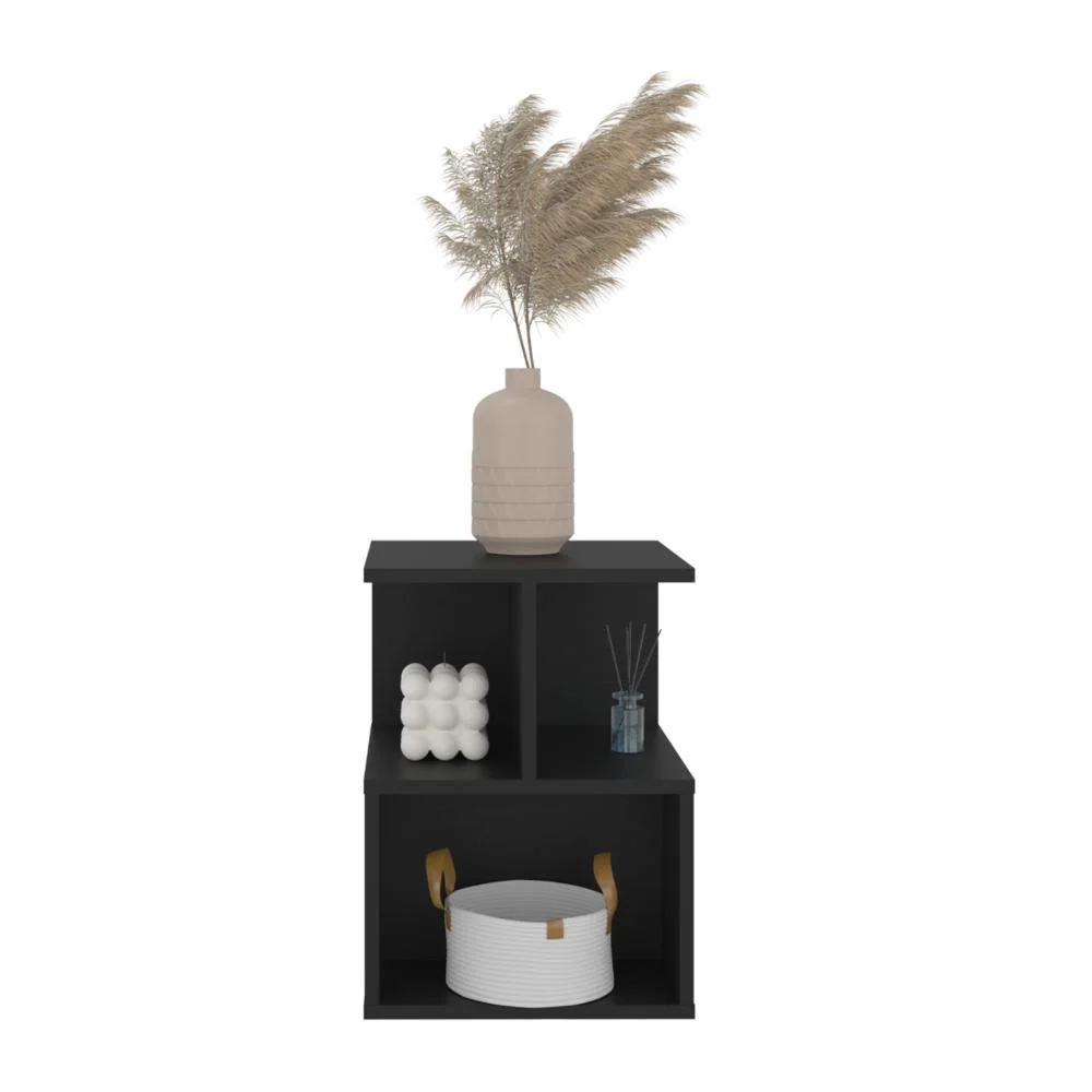 Mesa de Noche Ocaso, Wengue, Con variedad de entrepaños para ubicar objetos, diseño moderno ZF Virtual Muebles ZF