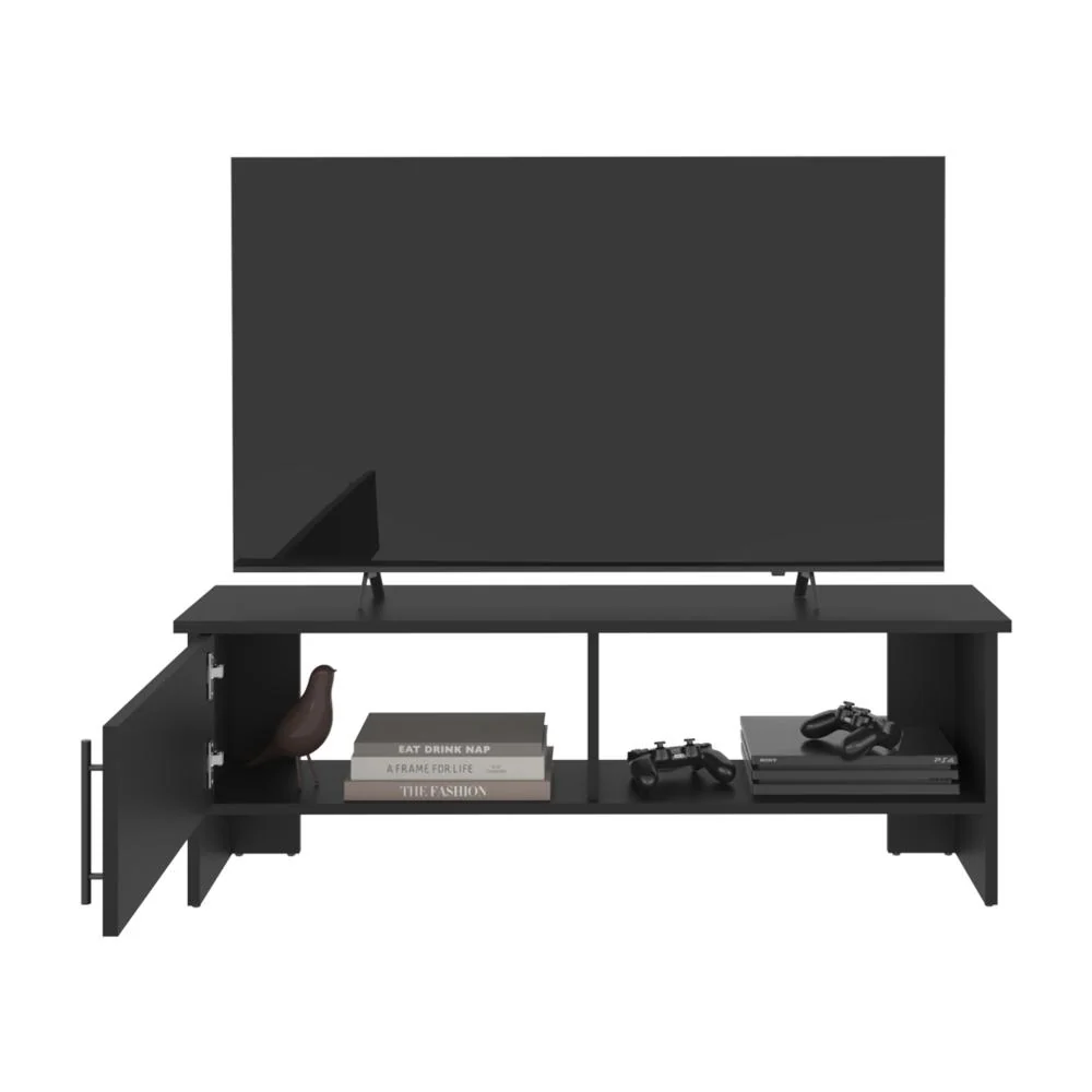 Mesa Para Tv Navi, Wengue, Para Televisor Hasta 55 Pulgadas Con Puerta ZF Virtual Muebles ZF
