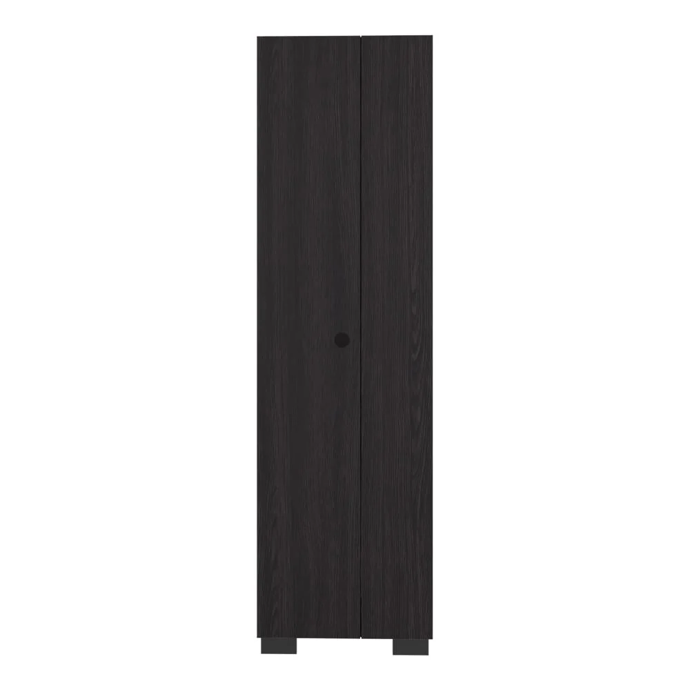 Mueble de Aseo Blake, Kronos Wengue, Incluye colgador para escobas y variedad de entrepaños ZF Virtual Muebles ZF