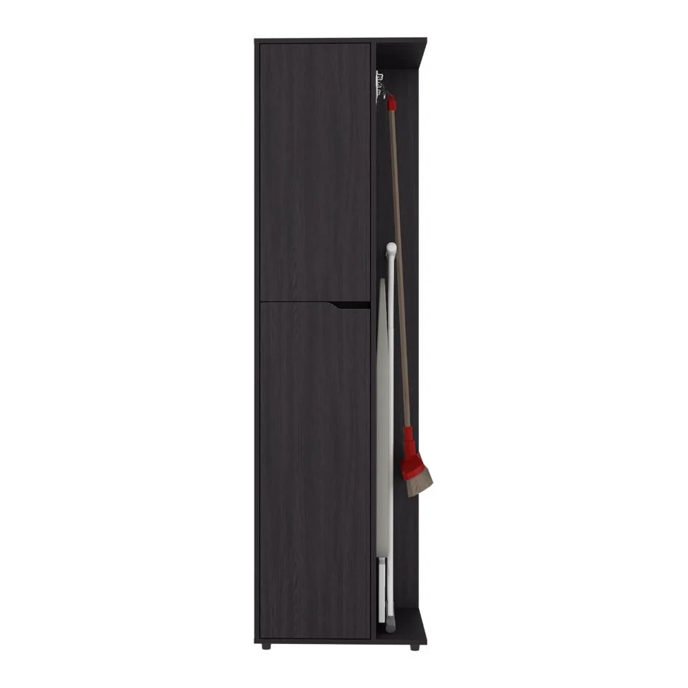 Mueble de Aseo Cruella, Wengue, Incluye colgador para escobas ZF Virtual Muebles ZF