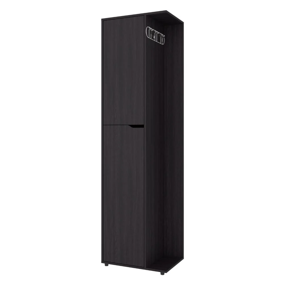 Mueble de Aseo Cruella, Wengue, Incluye colgador para escobas ZF Virtual Muebles ZF