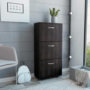 Mueble Auxiliar Zapatero Campora, Nogal y Wengue, con Amplio Espacio de Almacenamiento ZF Virtual Muebles ZF