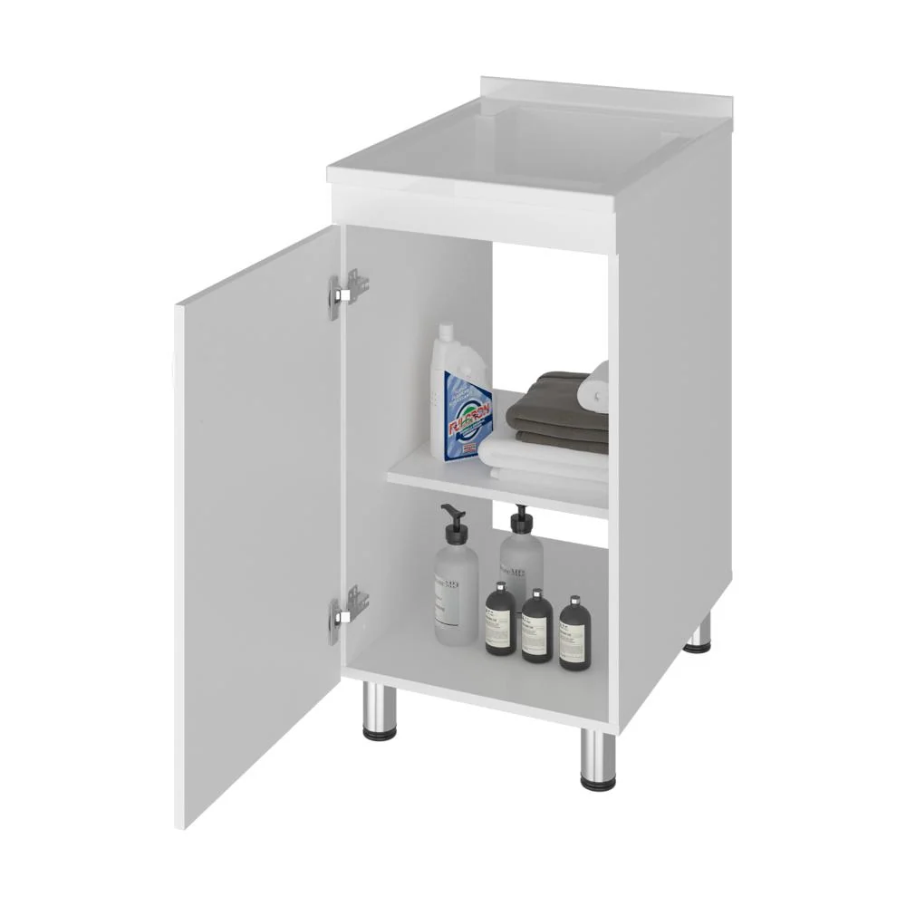 Mueble De Lavado Independiente Dawi, Kronos Blanco, Incluye lavadero no griferí ZF Virtual Muebles ZF