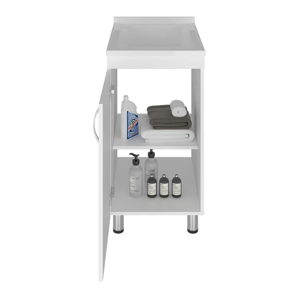 Mueble De Lavado Independiente Dawi, Kronos Blanco, Incluye lavadero no griferí ZF Virtual Muebles ZF