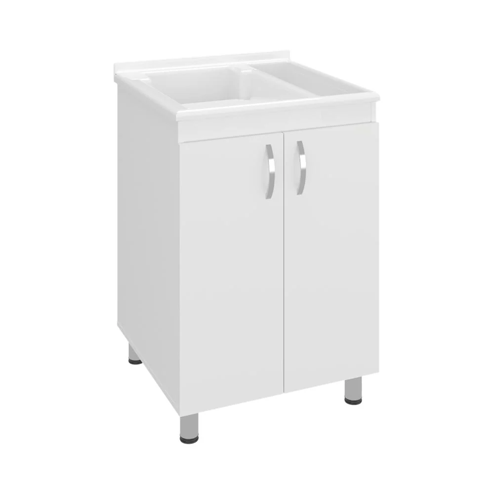Mueble De Lavado Independiente Fowel, Kronos Blanco, Incluye lavadero no griferí ZF Virtual Muebles ZF