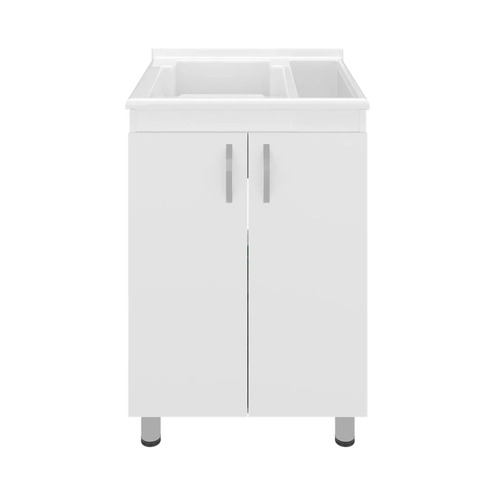 Mueble De Lavado Independiente Fowel, Kronos Blanco, Incluye lavadero no griferí ZF Virtual Muebles ZF