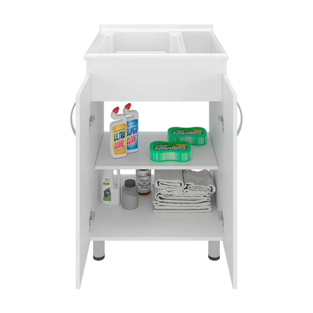 Mueble De Lavado Independiente Fowel, Kronos Blanco, Incluye lavadero no griferí ZF Virtual Muebles ZF