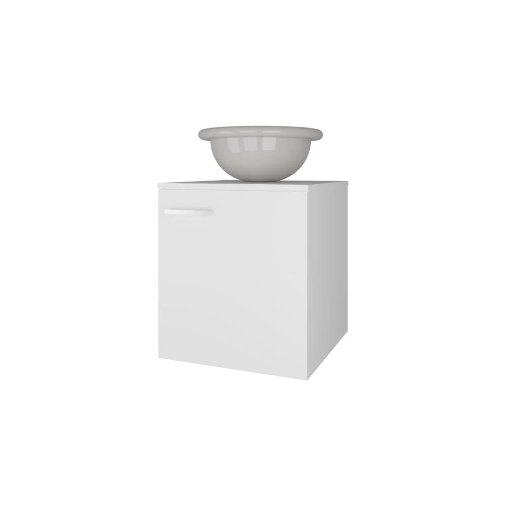Mueble Lavamanos Clyde, Blanco Duqueza, Incluye Lavamanos Vessel Sabina ZF Virtual Muebles ZF