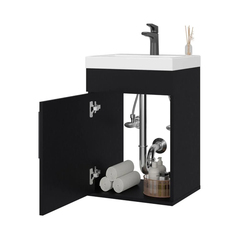 Mueble Lavamanos Flotante Oxford, Wengue, Incluye Lavamanos 40cm ZF Virtual Muebles ZF