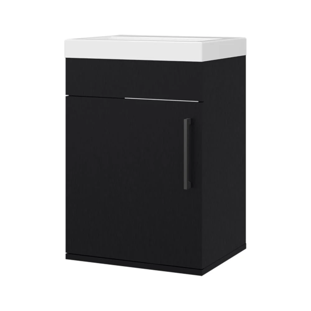 Mueble Lavamanos Flotante Oxford, Wengue, Incluye Lavamanos 40cm ZF Virtual Muebles ZF