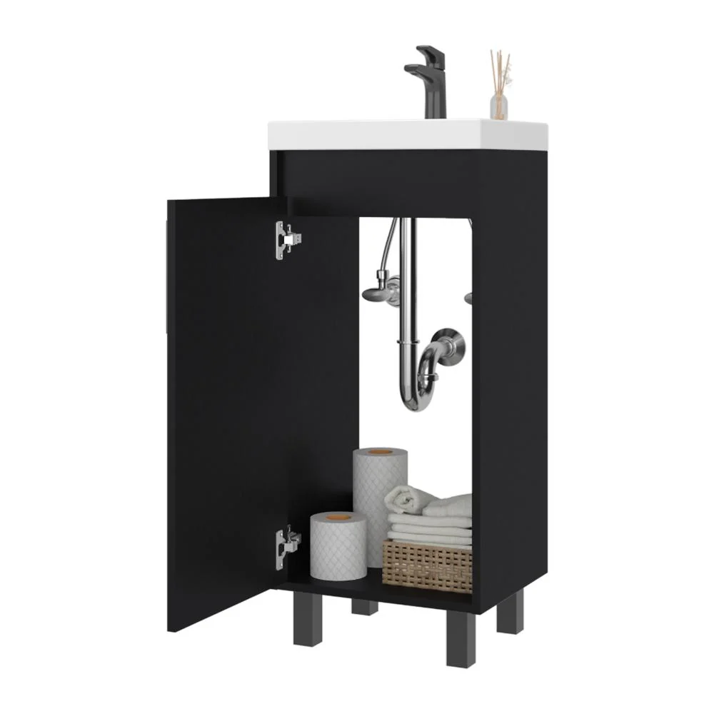 Mueble Lavamanos Piso Oxford, Wengue, Incluye Lavamanos 40cm ZF Virtual Muebles ZF