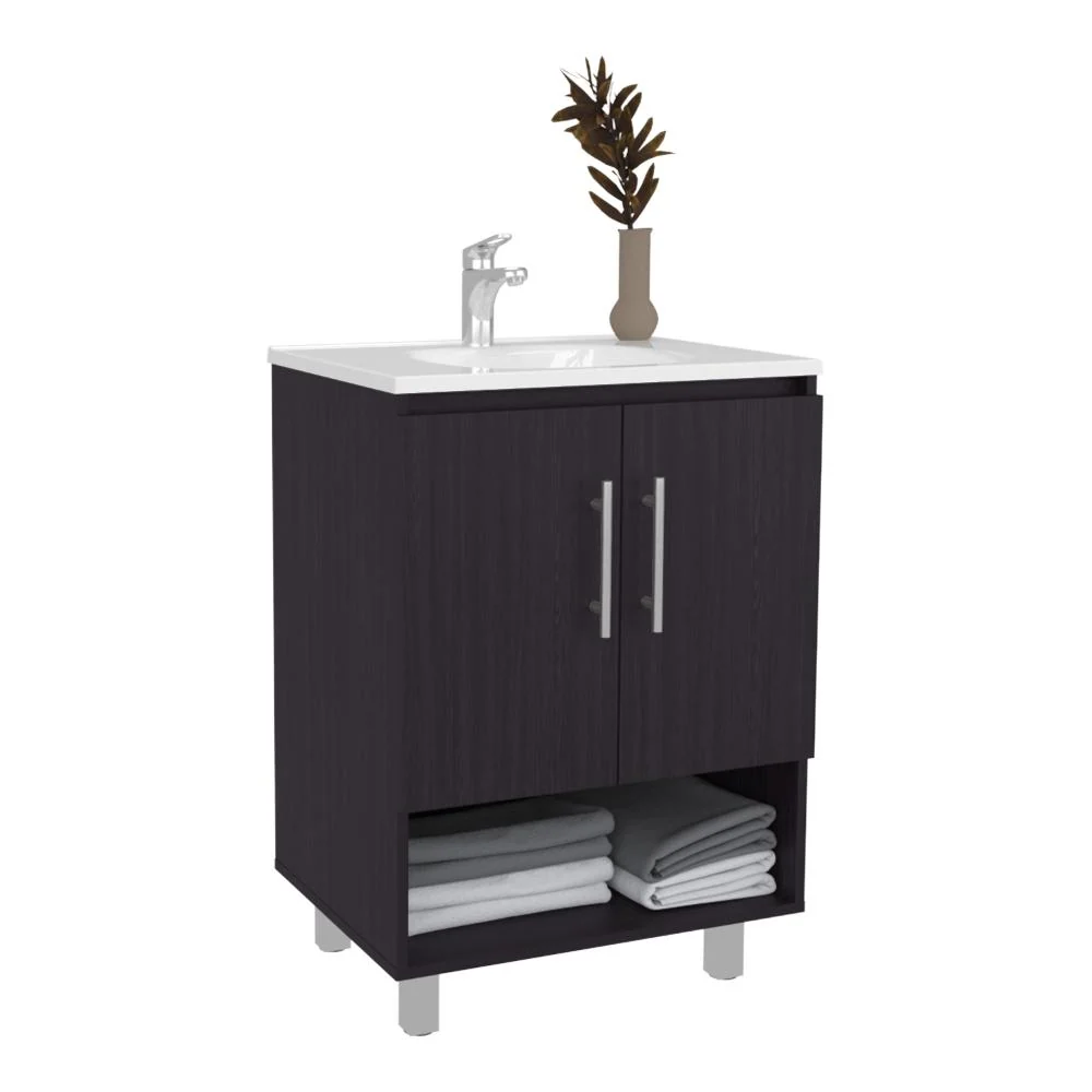 Mueble para Lavamanos Aqua, Wengue, Incluye Lavamanos Praia 60x45 ZF Virtual Muebles ZF
