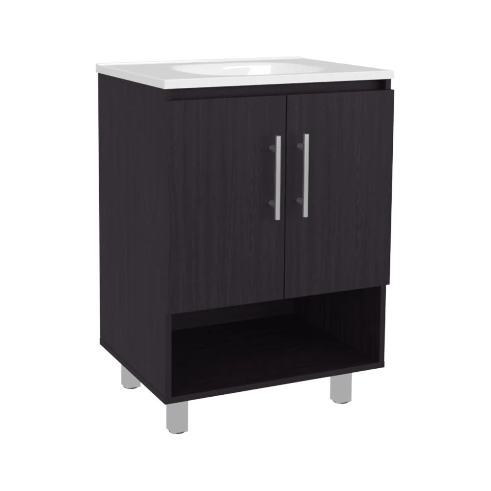 Mueble para Lavamanos Aqua, Wengue, Incluye Lavamanos Praia 60x45 ZF Virtual Muebles ZF