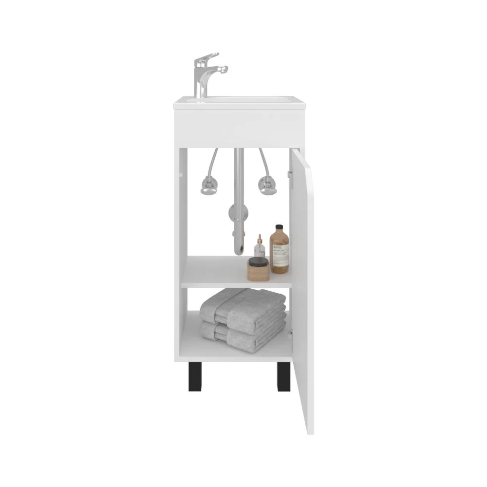 Mueble Para Lavamanos Betel, Blanco, Incluye Lavamanos Plastiglas Floresta 40 ZF Virtual Muebles ZF