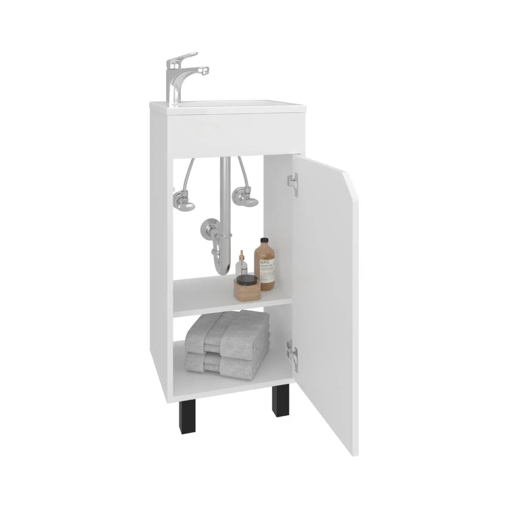 Mueble Para Lavamanos Betel, Blanco, Incluye Lavamanos Plastiglas Floresta 40 ZF Virtual Muebles ZF