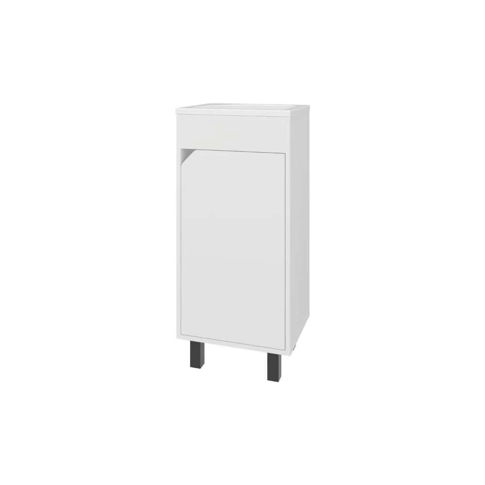 Mueble Para Lavamanos Betel, Blanco Kronos, Incluye Lavamanos Plastiglas Floresta 40 Virtual Muebles ZF