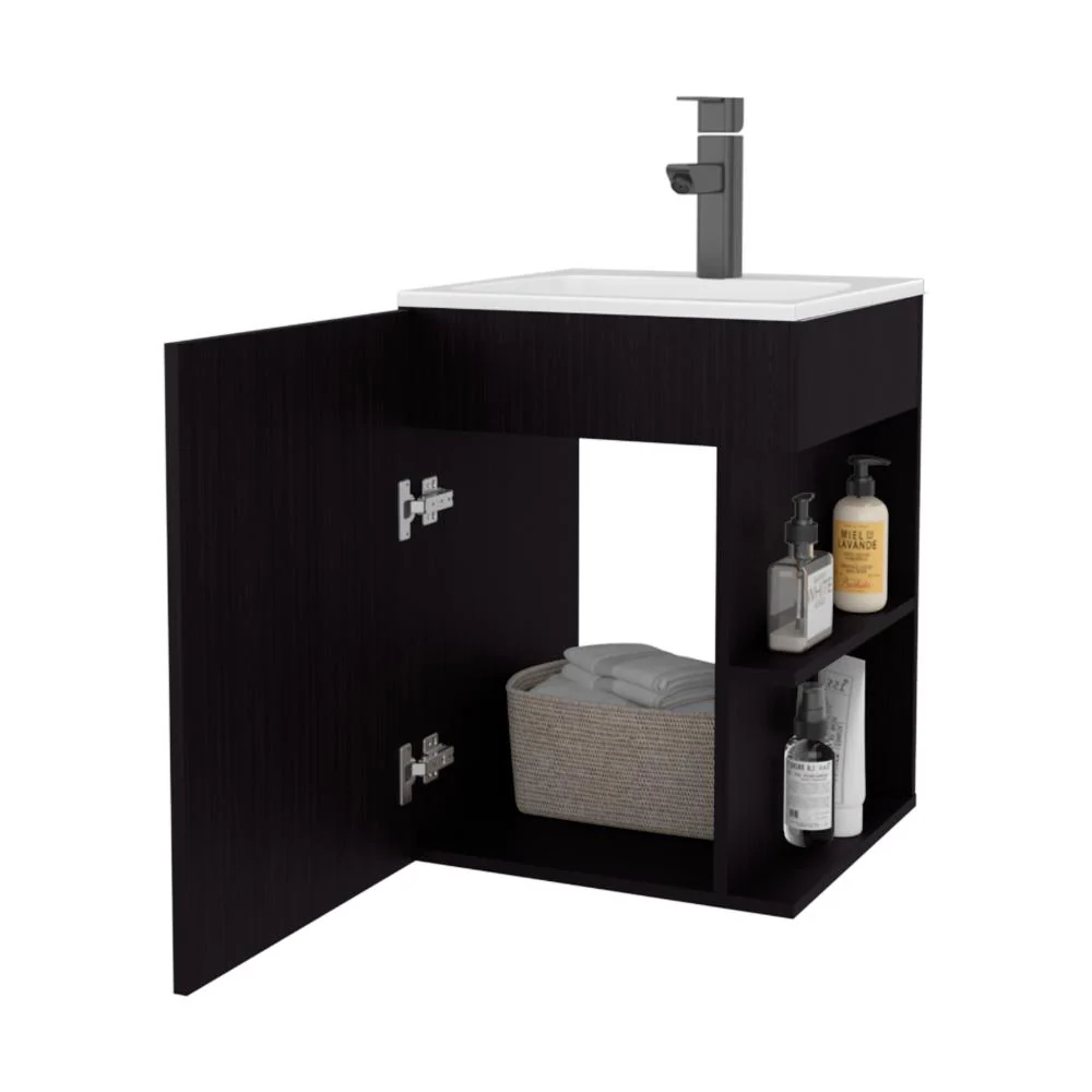 Mueble Para Lavamanos Colton, Wengue, incluye Lavamanos Praia 45 ZF Virtual Muebles ZF