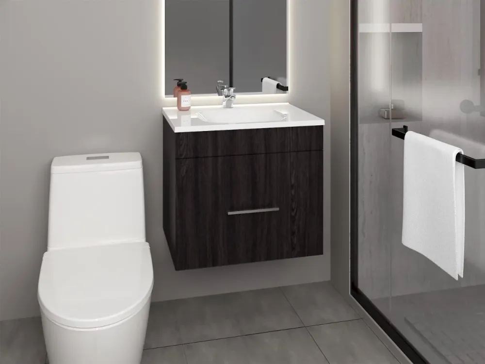Mueble Para Lavamanos Hatta, Wengue, Incluye Lavamanos Praia 60 ZF Virtual Muebles ZF