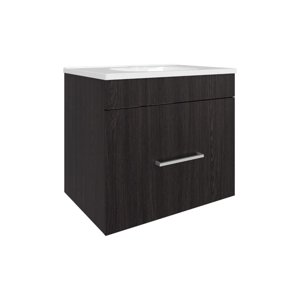 Mueble Para Lavamanos Hatta, Wengue, Incluye Lavamanos Praia 60 ZF Virtual Muebles ZF