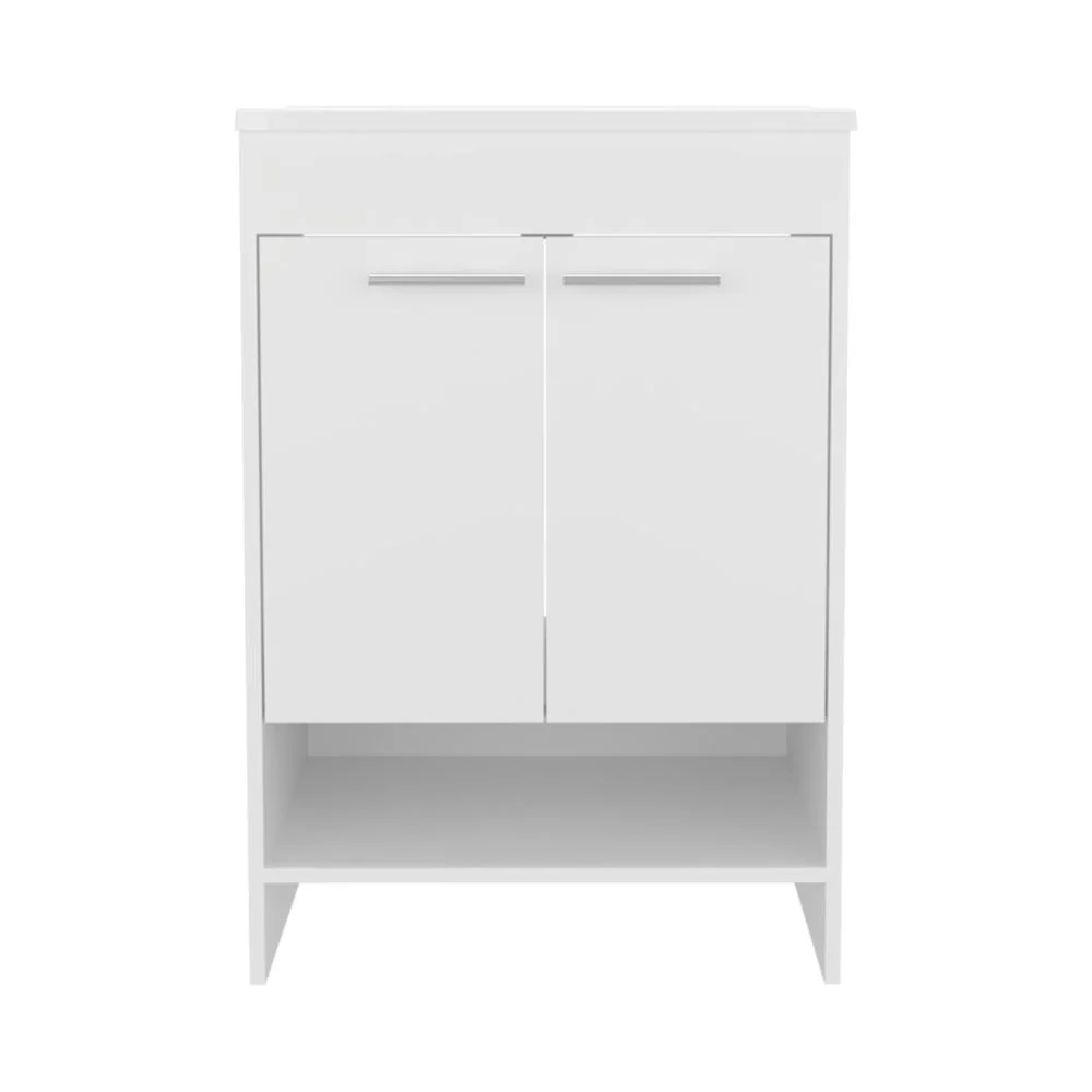 Mueble Para Lavamanos Lorenzo, Blanco Duqueza, Incluye Lavamanos Praia 60 ZF Virtual Muebles ZF