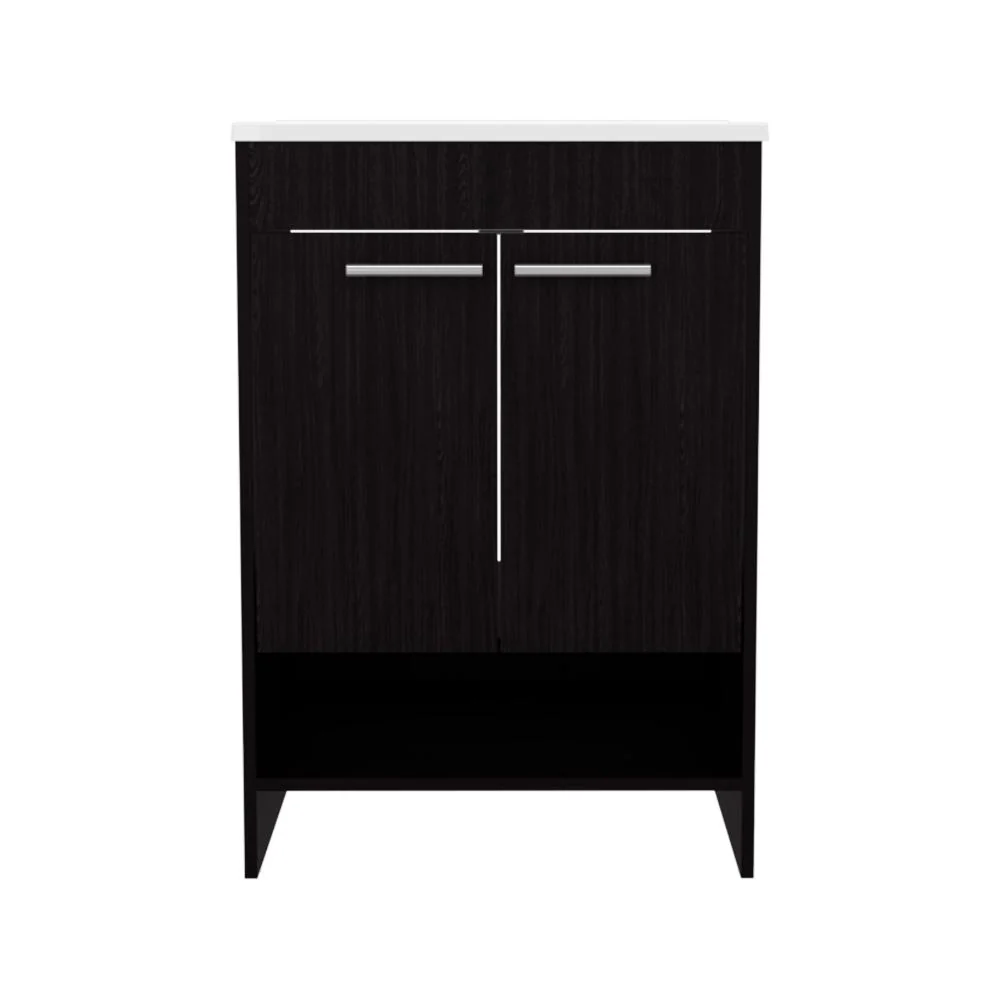 Mueble Para Lavamanos Lorenzo, Wengue, Incluye Lavamanos Praia 60 ZF Virtual Muebles ZF