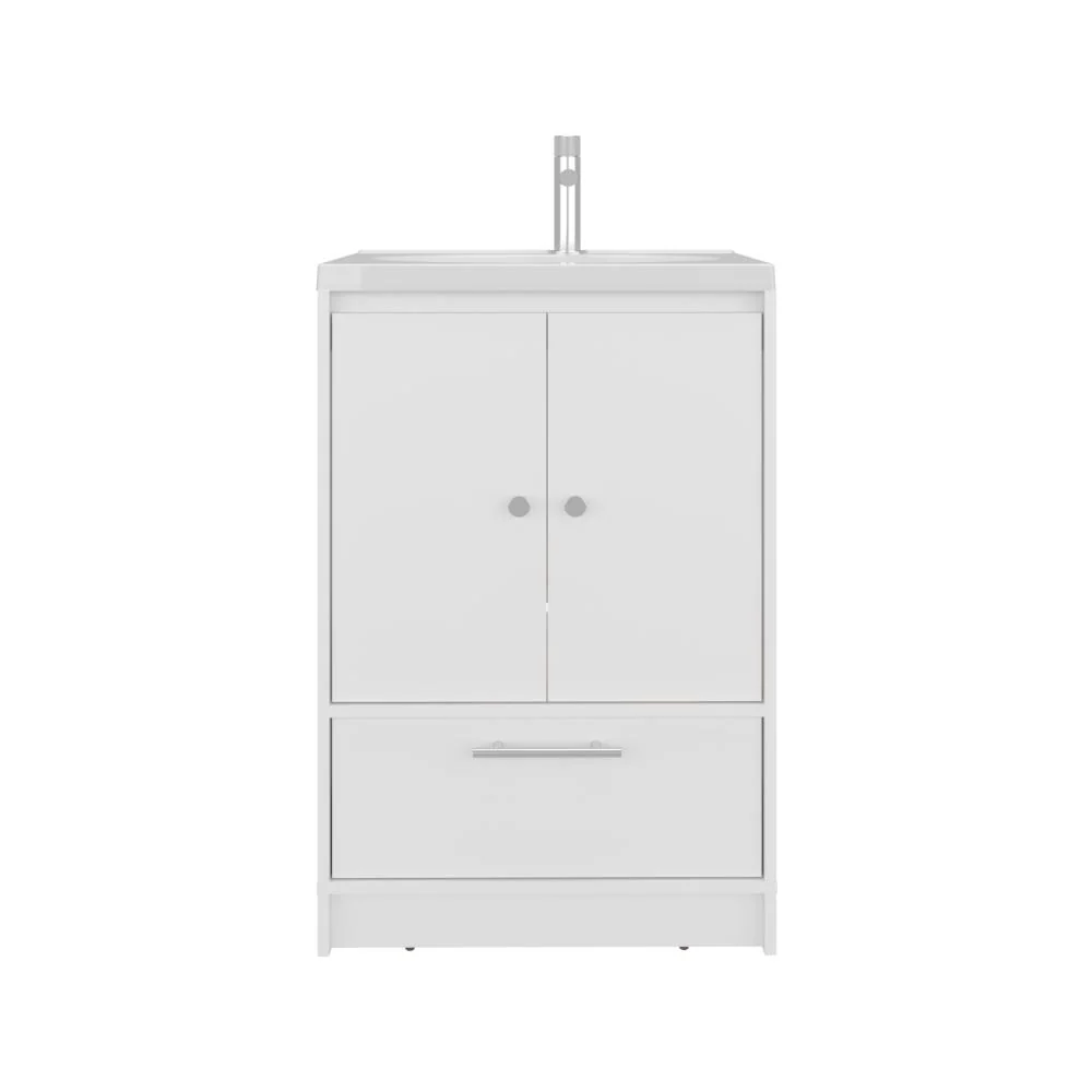 Mueble Para Lavamanos Madison, Blanco Duqueza, Incluye Lavamanos Praia 60 ZF Virtual Muebles ZF