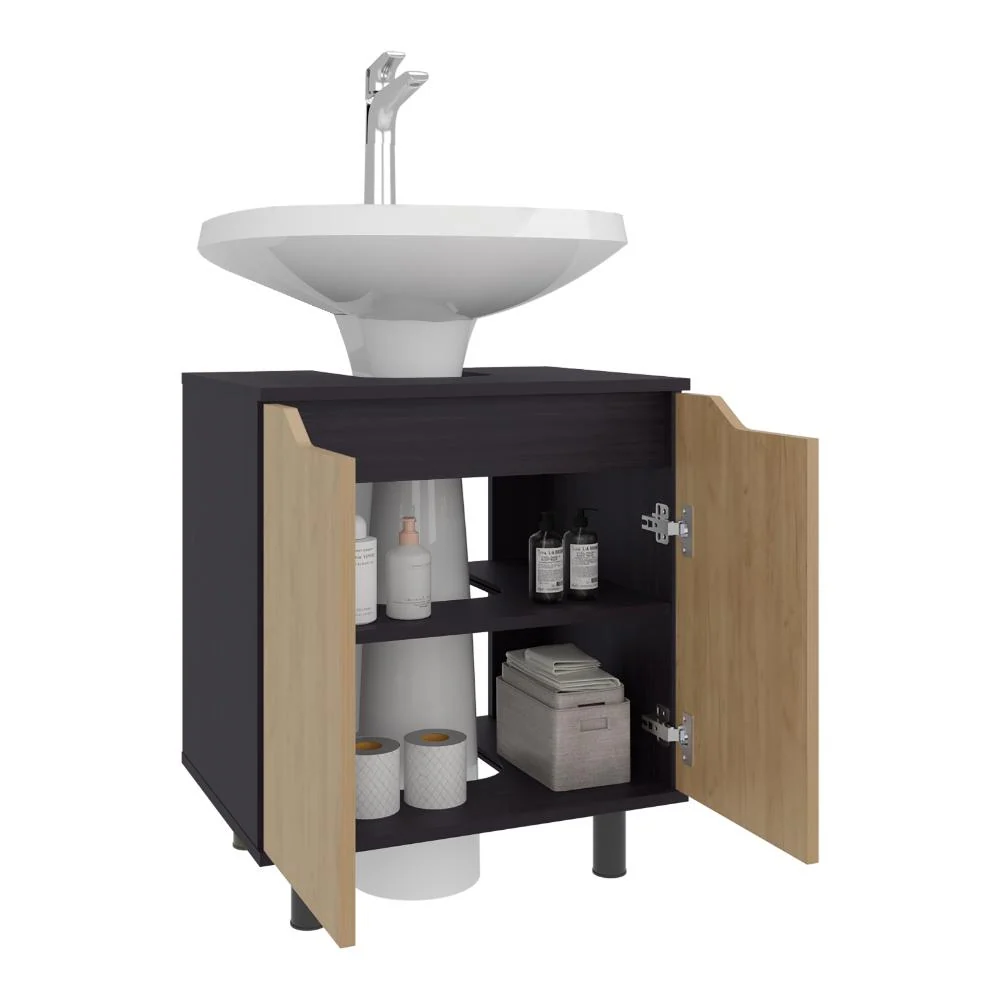 Mueble Para Lavamanos Marlo, Kronos Wengue y Kronos Fresno, No incluye Lavamanos Virtual Muebles ZF