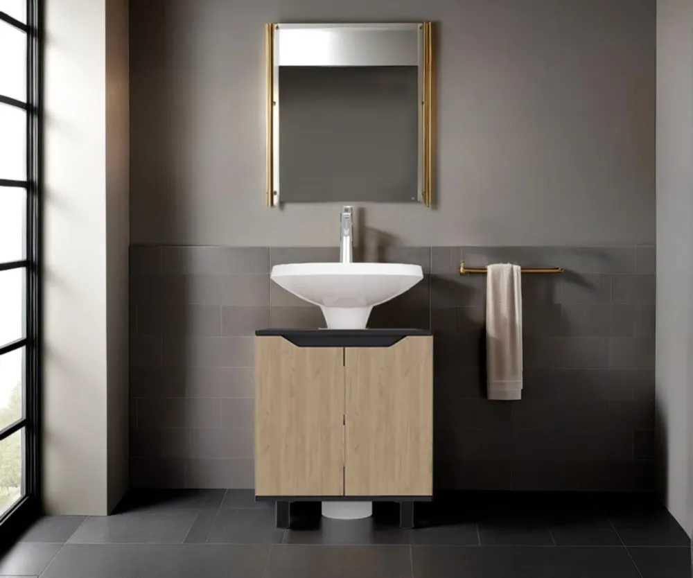 Mueble Para Lavamanos Marlo, Kronos Wengue y Kronos Fresno, No incluye Lavamanos Virtual Muebles ZF