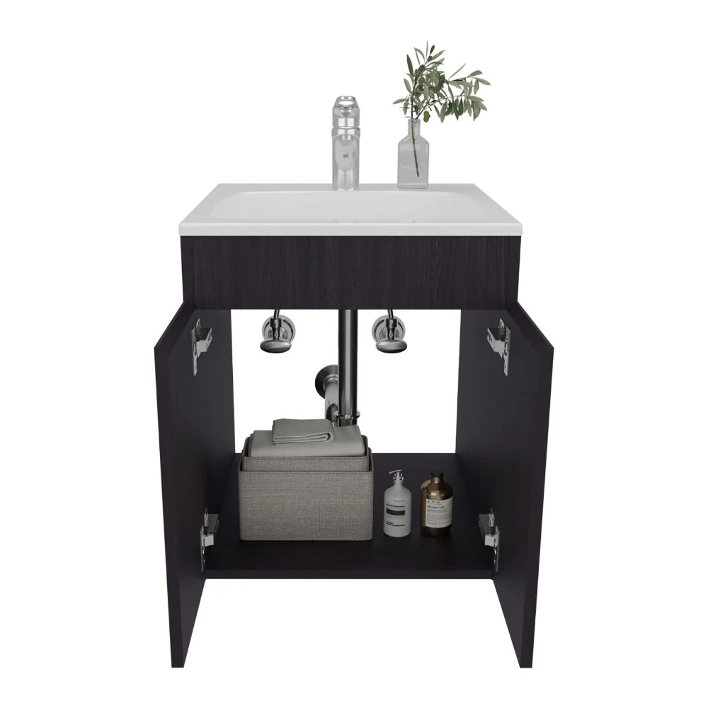 Mueble Para Lavamanos Meka, Wengue, Incluye Lavamanos Praia 45 ZF Virtual Muebles ZF