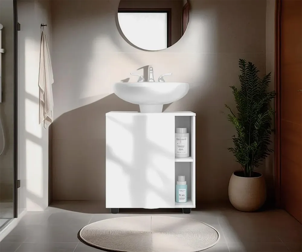 Mueble Para Lavamanos Pascuale, Blanco Duqueza, No incluye Lavamanos ZF Virtual Muebles ZF