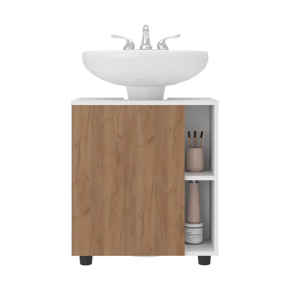 Mueble Para Lavamanos Pascuale, Blanco Duqueza y Fresno Europeo, No incluye Lavamanos ZF Virtual Muebles ZF