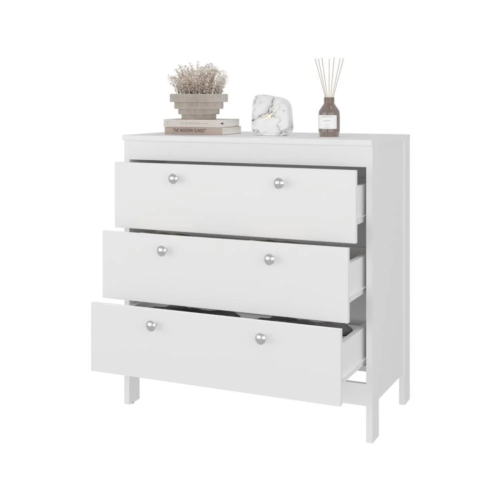 Organizador Newcastle, Blanco, Con tres cajones ZF Virtual Muebles ZF