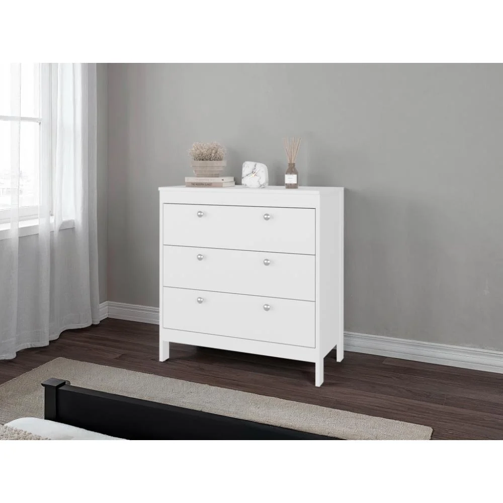 Organizador Newcastle, Blanco, Con tres cajones ZF Virtual Muebles ZF
